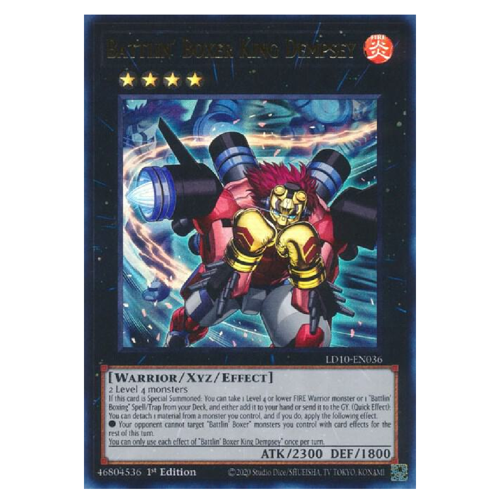 Battlin' Boxer King Dempsey - LD10-EN036 - Ultra Rare - 1st Edition