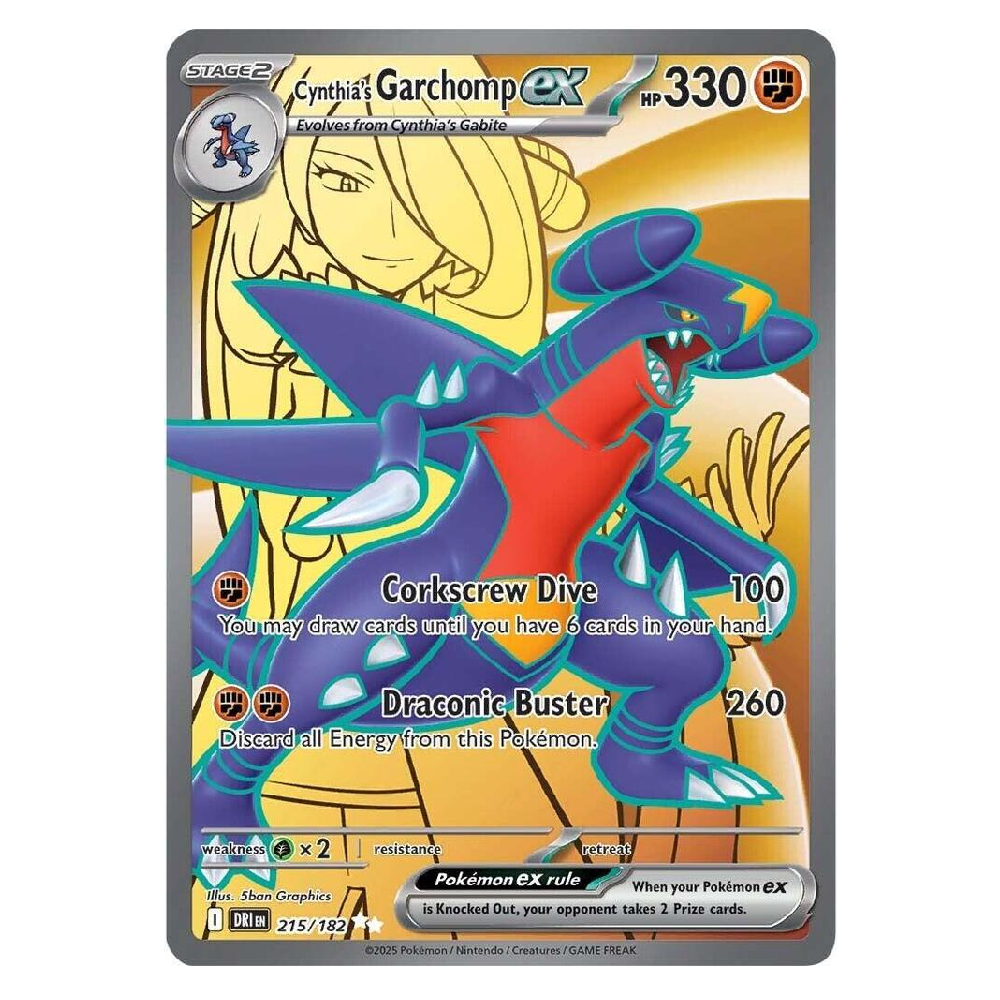 Cynthia's Garchomp ex - DRI 215/182 - Ultra Rare - 1st Edition