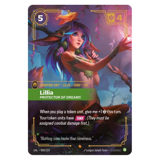 Lillia Protector of Dreams - UNL 058/219 - Epic - 1st Edition