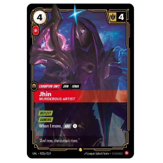 Jhin Murderous Artist (Alt Art) - UNL 022a/219 - Showcase - 1st Edition