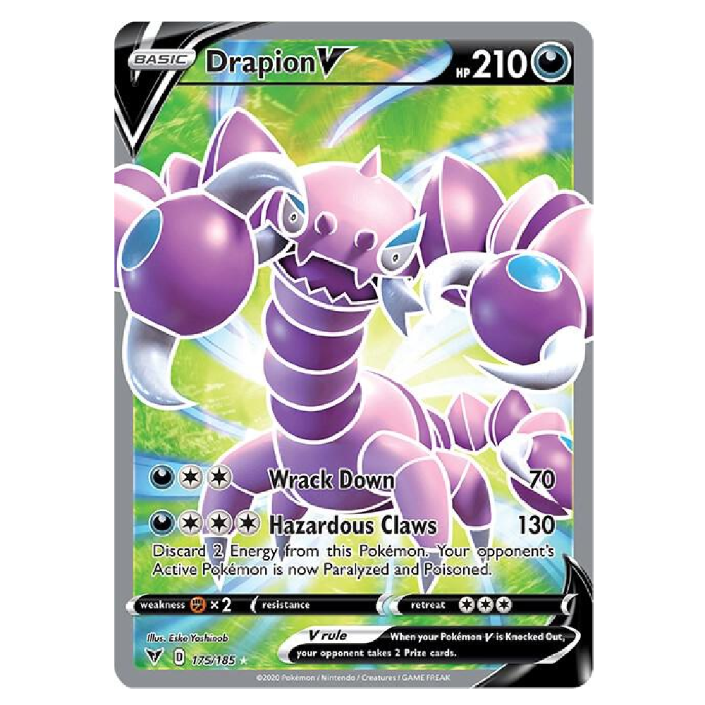 Drapion V (Full Art) - 175/185 - Ultra Rare - 1st Edition