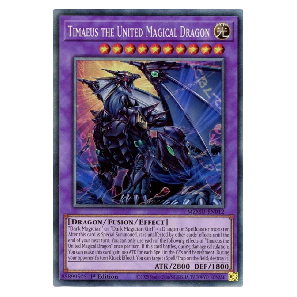Timaeus the United Dragon - MZMU-EN012 - Collector's Rare - 1st Edition