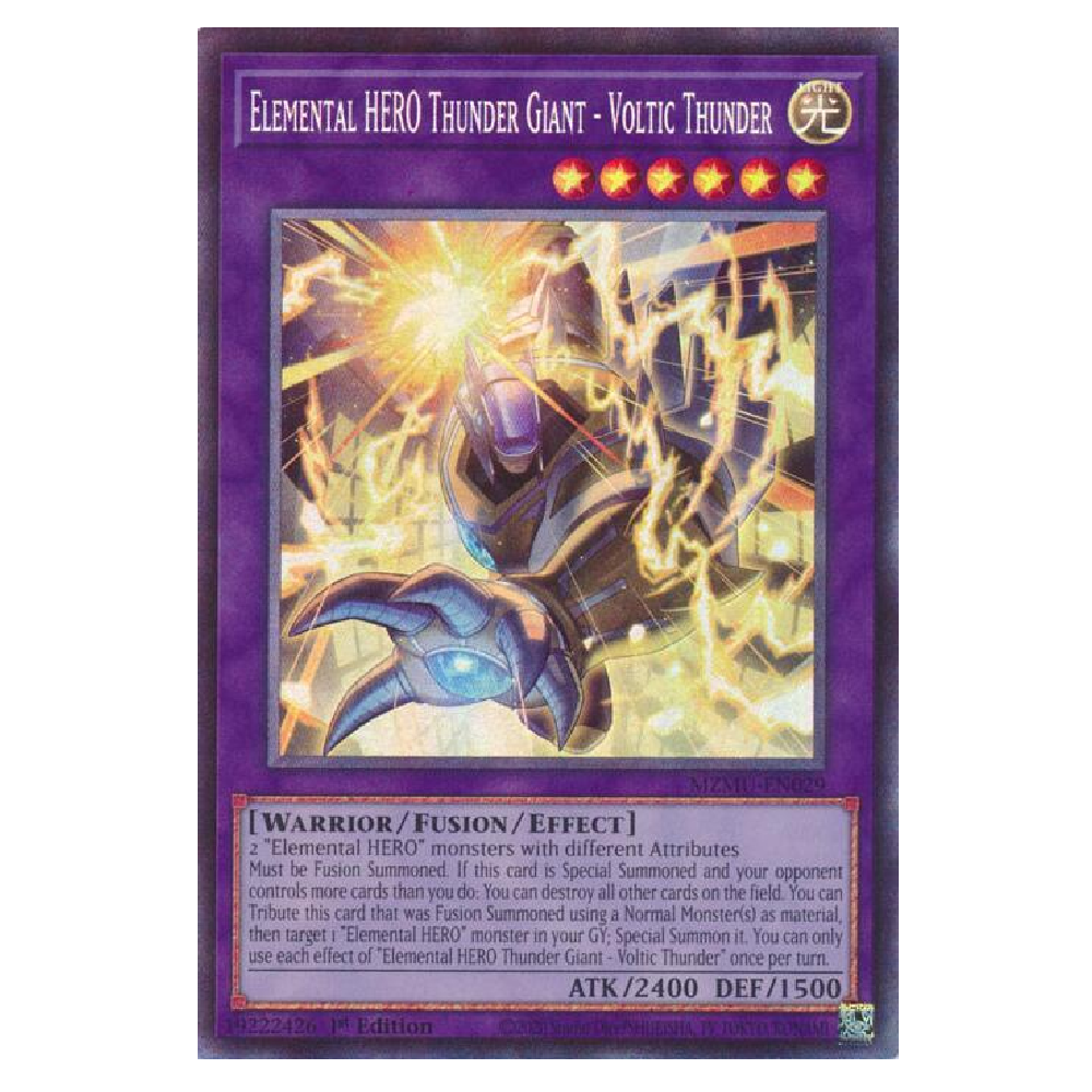 Elemental HERO Thunder Giant - Voltic Thunder - MZMU-EN029 - Collector's Rare - 1st Edition