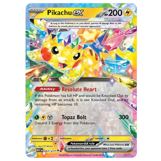 Pikachu ex - ASC 057/217 - Double Rare - 1st Edition