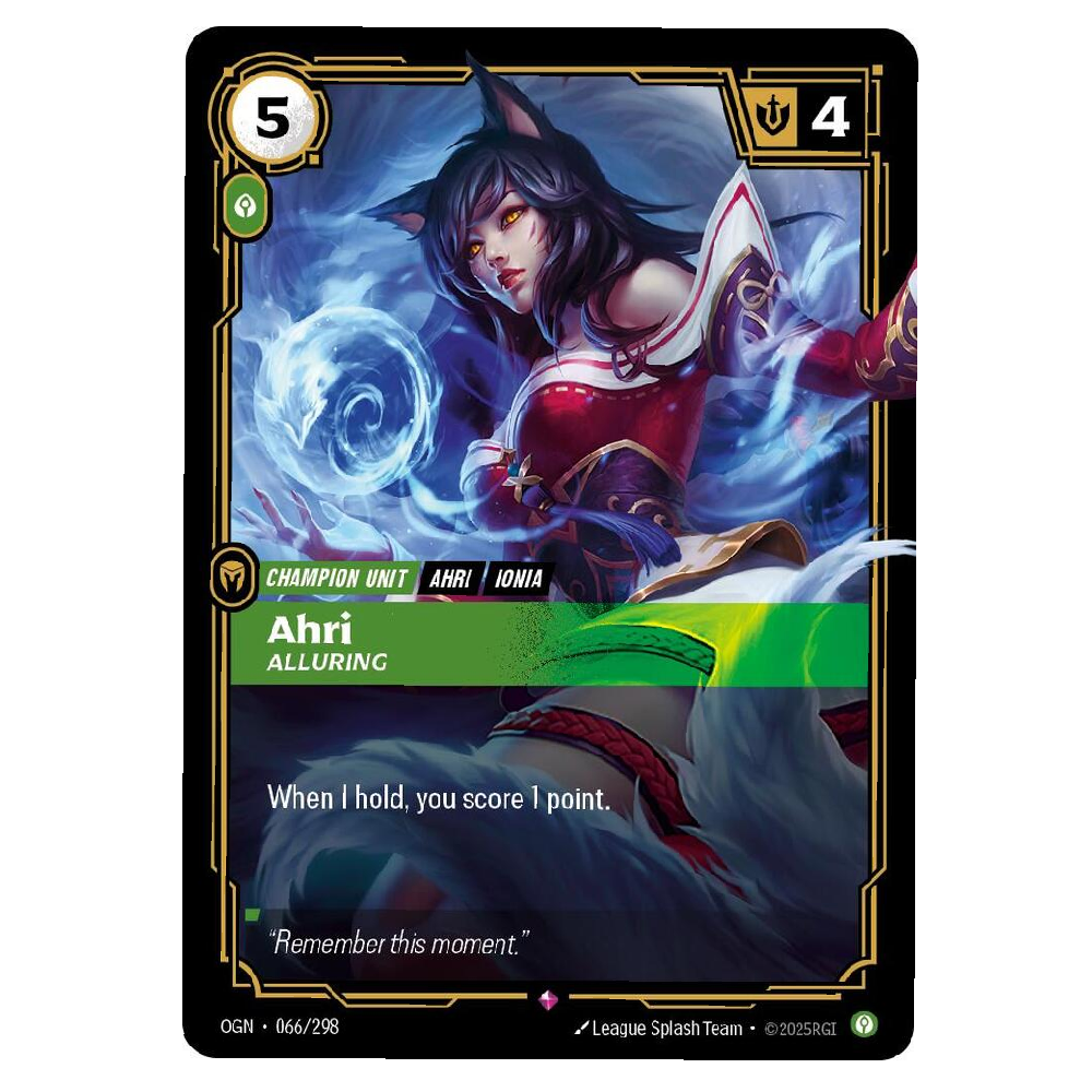 Ahri Alluring - OGN 066/298 - Rare - 1st Edition