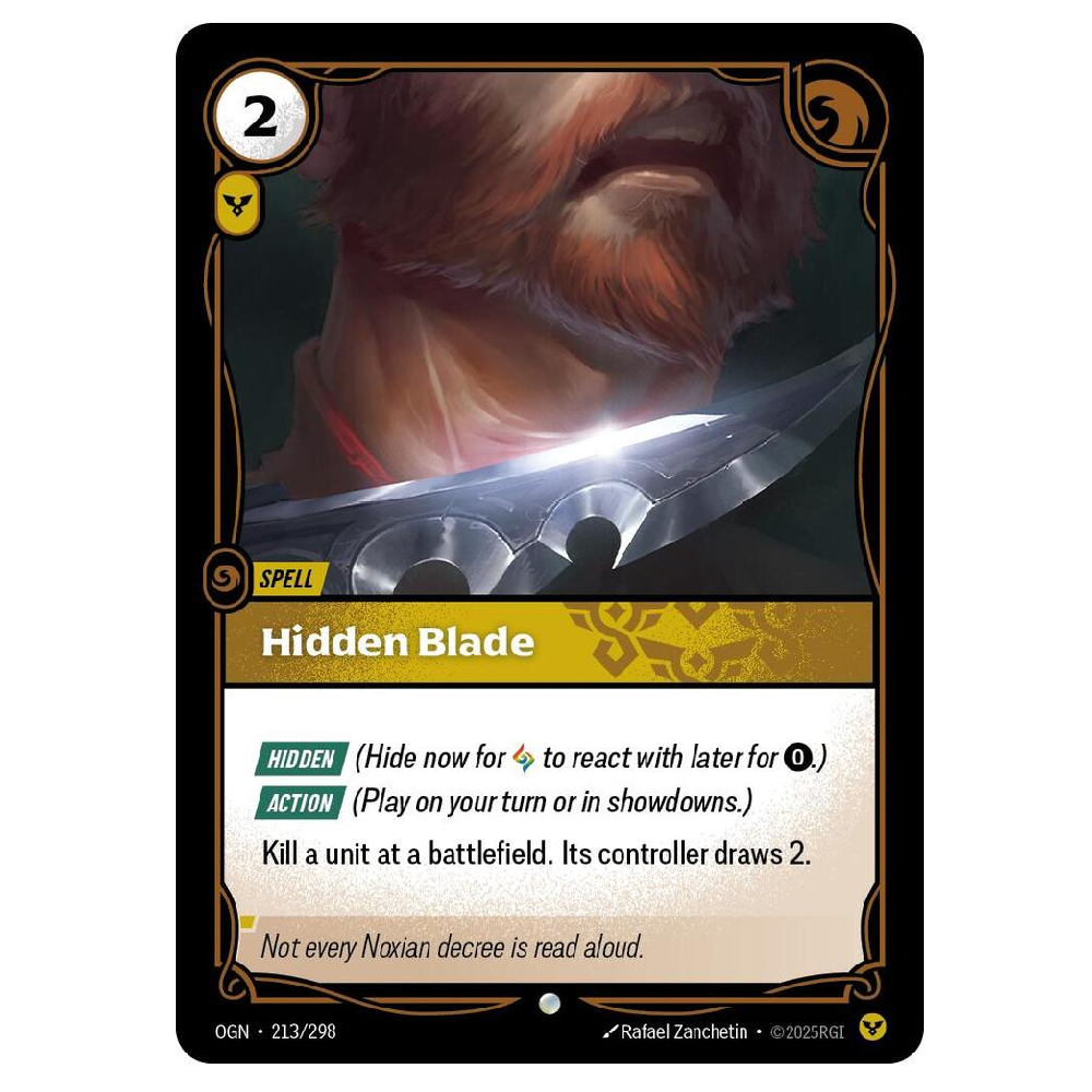 Hidden Blade (Foil) - OGN 213/298 - Common - 1st Edition