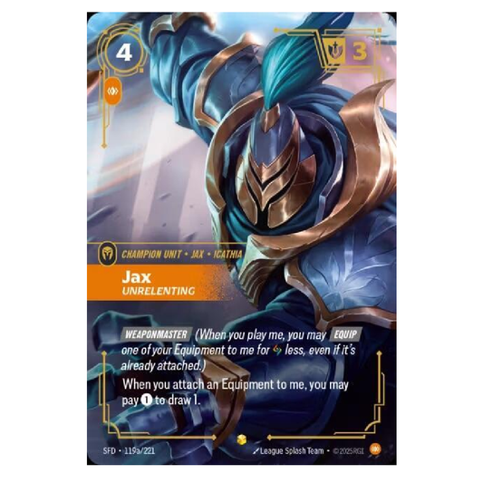 Jax Unrelenting - SFD 119a/221 - Showcase - 1st Edition