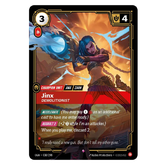 Jinx Demolitionist - OGN 030/298 - Rare - 1st Edition
