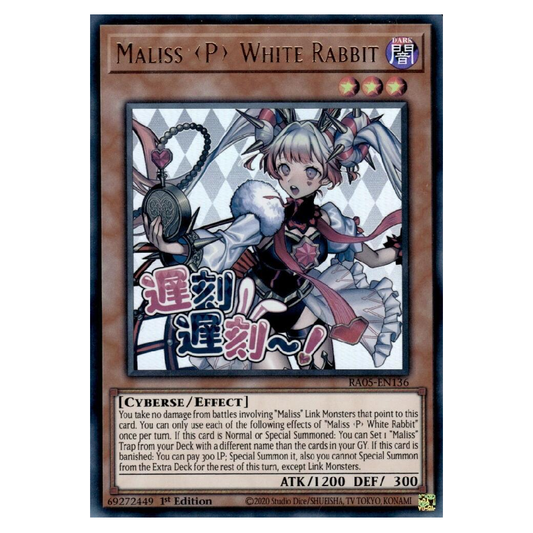 Maliss <P> White Rabbit (Stamp) - RA05-EN136 - Ultra Rare - 1st Edition