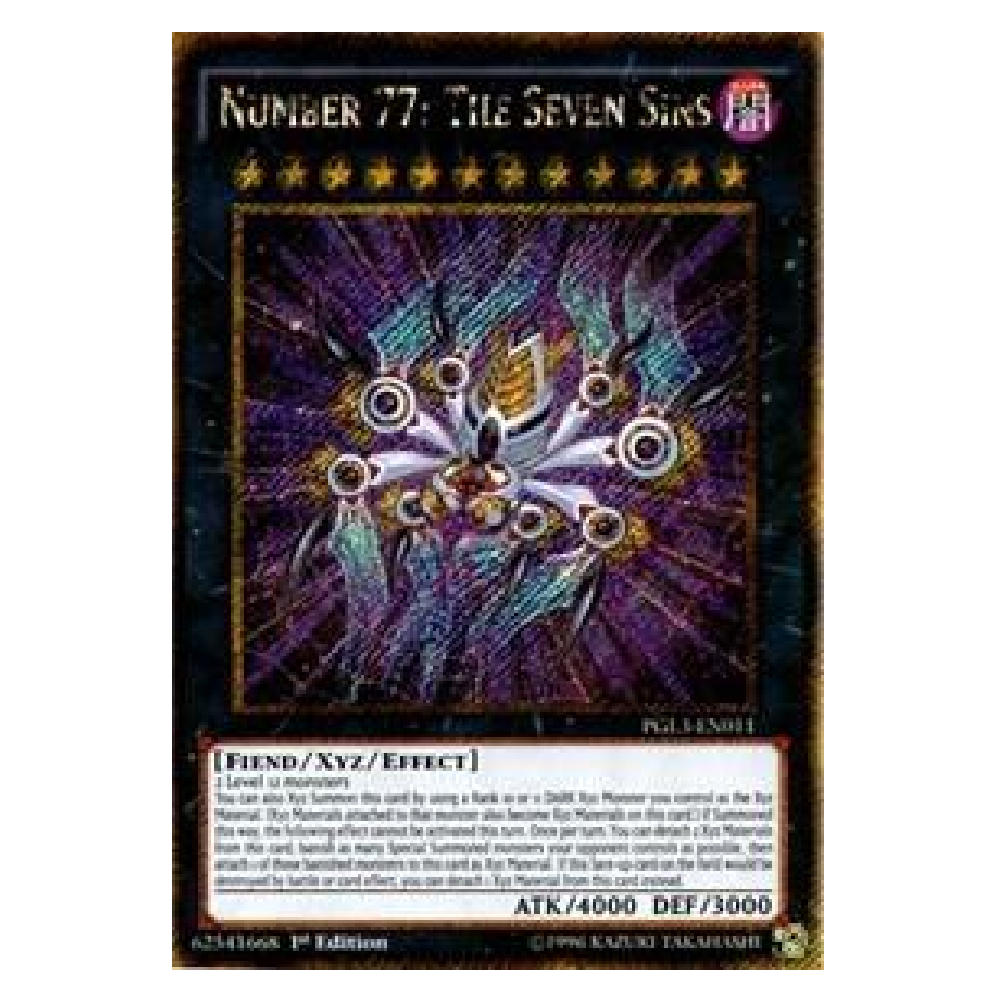 Number 77: the Seven Sins - PGL3-EN011 - Gold Secret Rare - 1st Edition