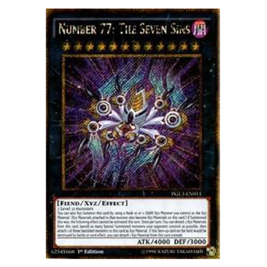 Number 77: the Seven Sins - PGL3-EN011 - Gold Secret Rare - 1st Edition