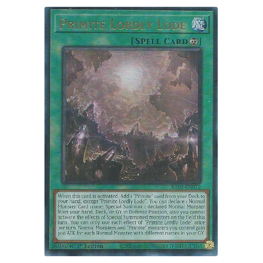 Primite Lordly Lode - RA05-EN072 - Ultimate Rare - 1st Edition