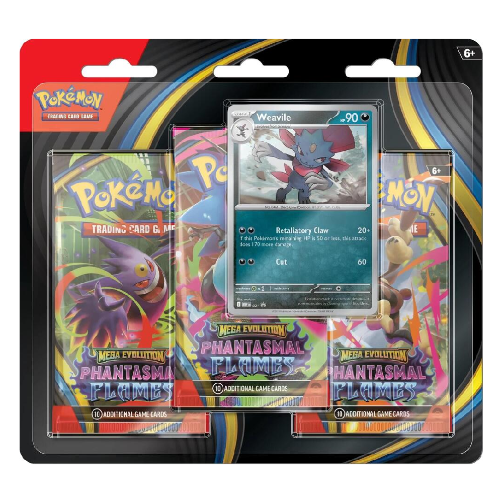 Pokemon TCG: Mega Evolution - 3-Pack Blister - Phantasmal Flames (Weaville)