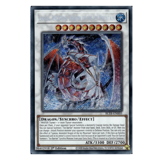 Lancea, Ancestral Dragon of the Ice Mountain - BLTR-EN005 - Secret Rare - 1st Edition
