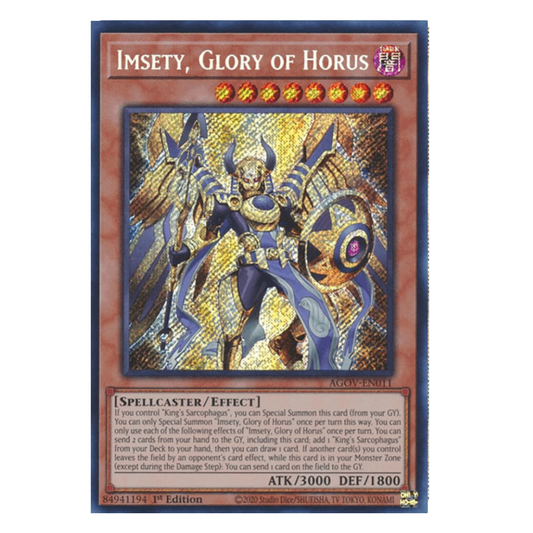 Imsety, Glory of Horus  - AGOV-EN011 - Secret Rare - 1st Edition