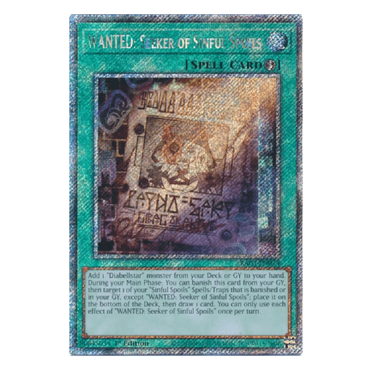 WANTED: Seeker of Sinful Spoils - RA03-EN074 - Platinum Secret Rare - 1st Edition
