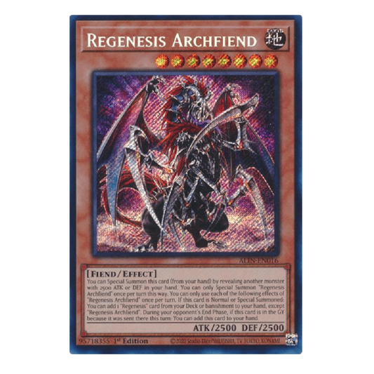 Regenesis Archfiend - ALIN-EN016 - Secret Rare - 1st Edition