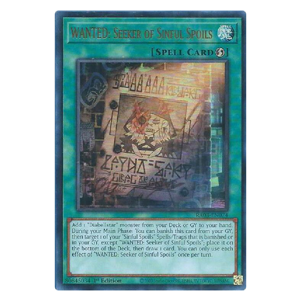 Wanted: Seeker of Sinful Spoils - RA03-EN074 - Ultra Rare - 1st