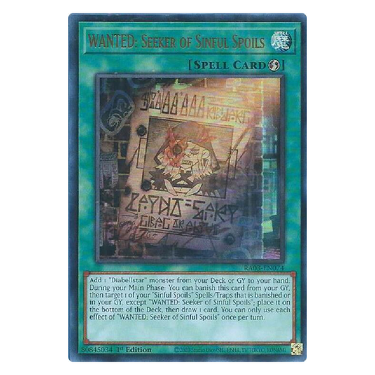 Wanted: Seeker of Sinful Spoils - RA03-EN074 - Ultra Rare - 1st