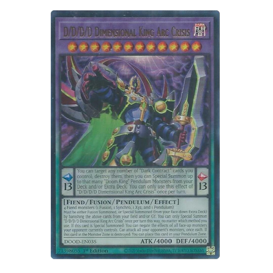 D//D/D/D Dimensional King Arc Crisis - DOOD-EN035 - Ultra Rare - 1st Edition