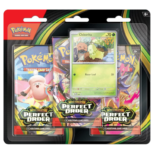 Pokemon TCG: Mega Evolution - 3-Pack Blister - Perfect Order (Chikorita)