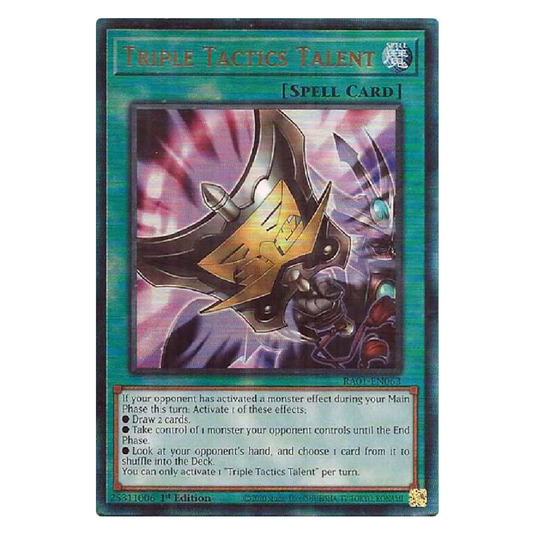 Triple Tactics Talent - RA01-EN063 - Prismatic Ultimate Rare - 1st