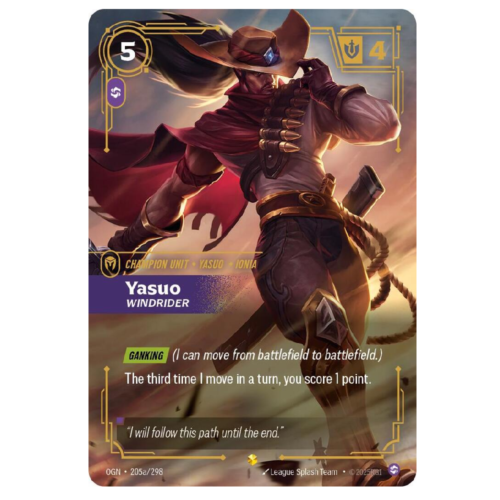 Yasuo Windrider (Alt Art) - OGN 205a/298 - Showcase - 1st Edition