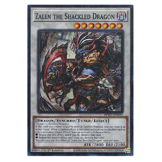 Zalen the Shackled Dragon - BPRO-EN042 - Super Rare - 1st Edition